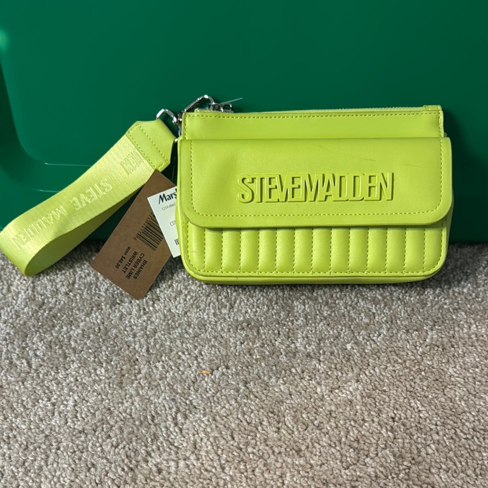 Steve Madden Neon Yellow Wristlet